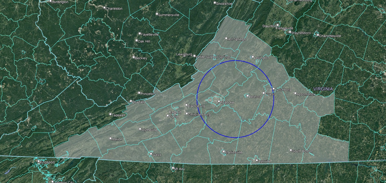 Primary Service Area Map for Soil Consulting Services